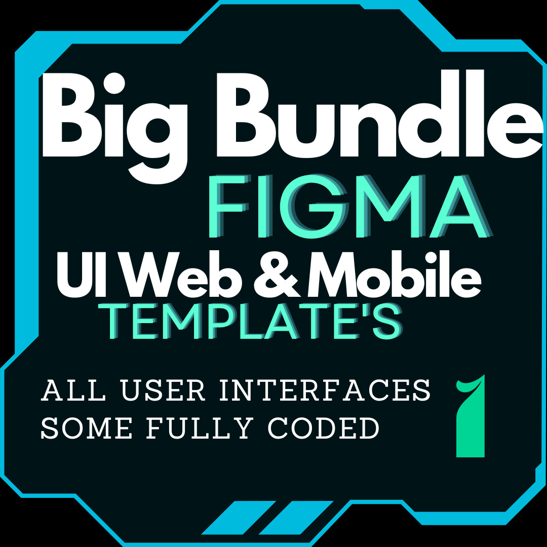 Figma UI Web & Mobile Applications Templates Large Bundle Some Coded Bundle #1