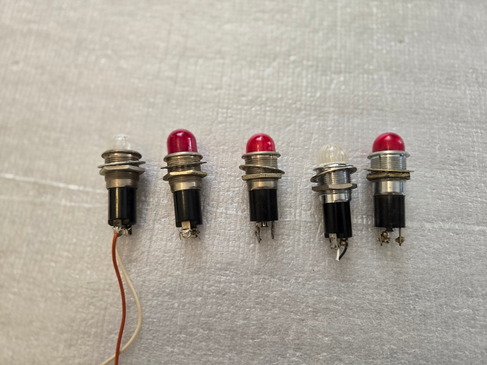 Lot 5x Dialco 75w-125v Vintage Machine Operation Light Red and White