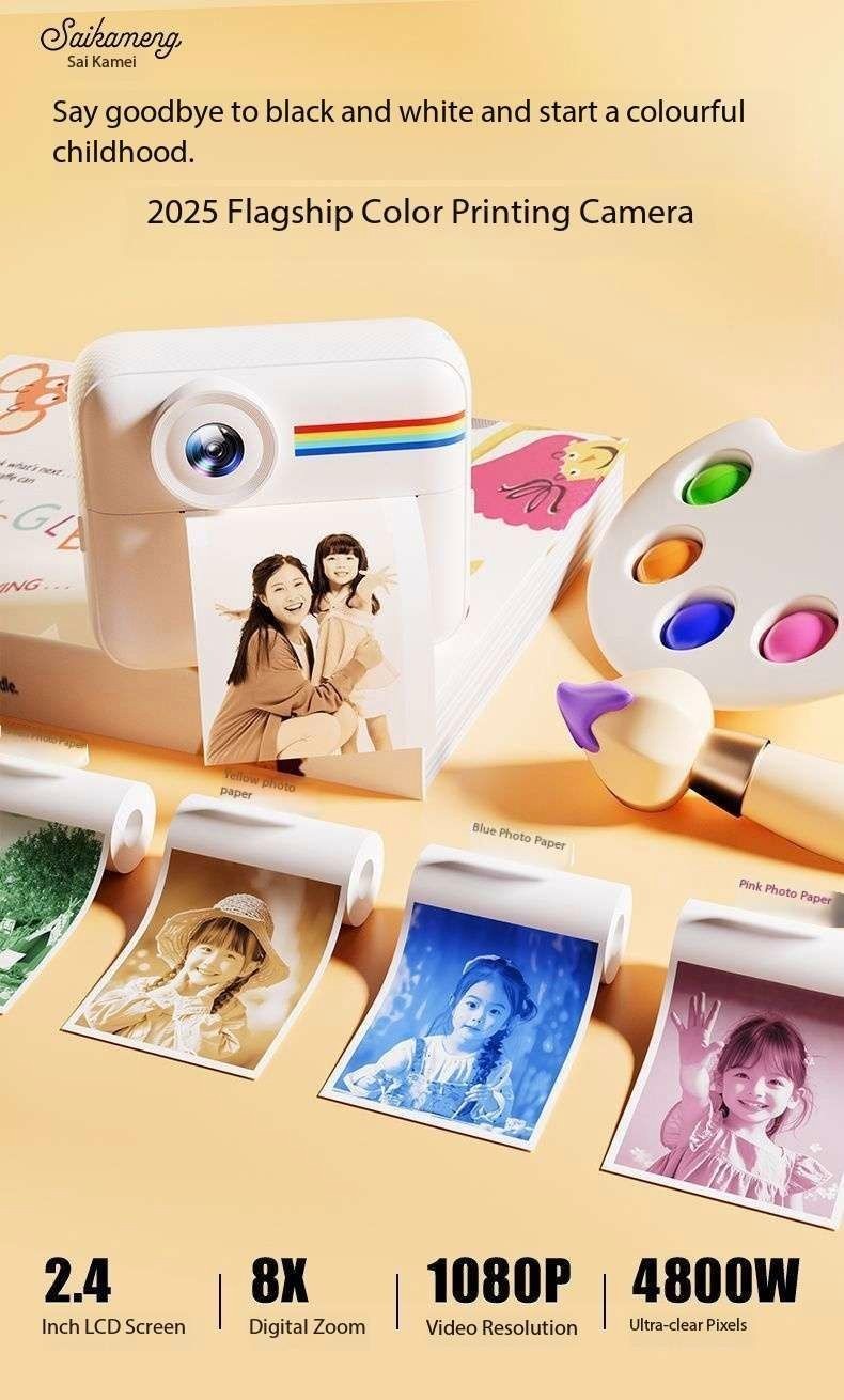 Saika Meng instant camera can take photos and print digital color images