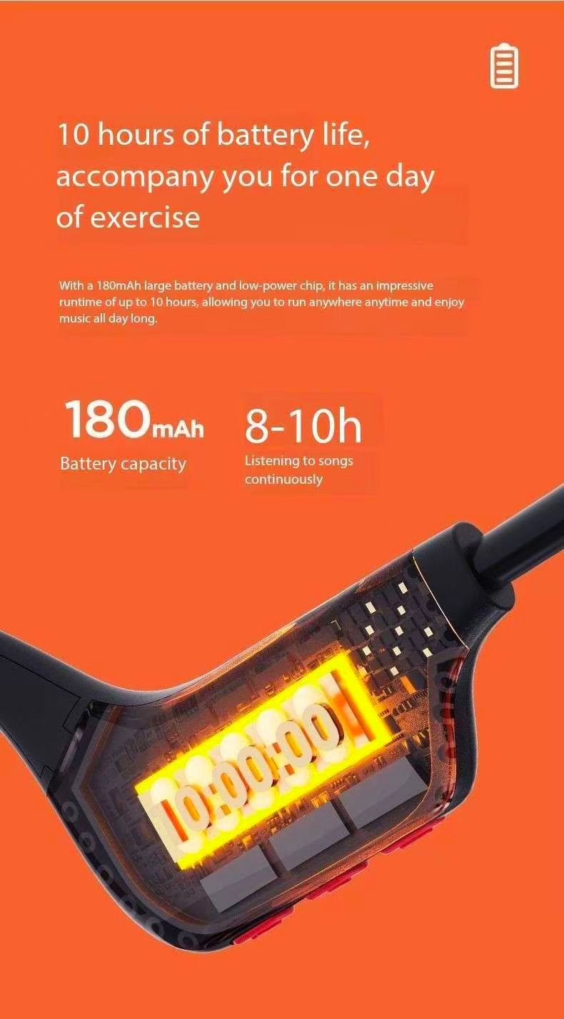 SHEYIN X6 Bone Conduction Bluetooth Headphones with Ultra Long Battery Life