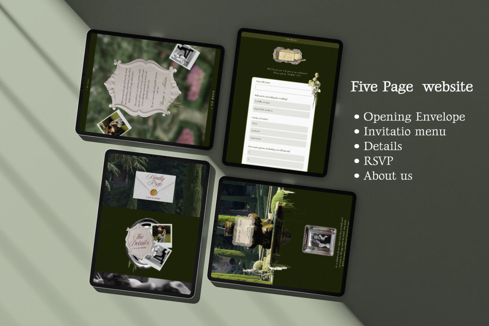 Wedding Website template | Rsvp invite | custom wedding site editable in canva