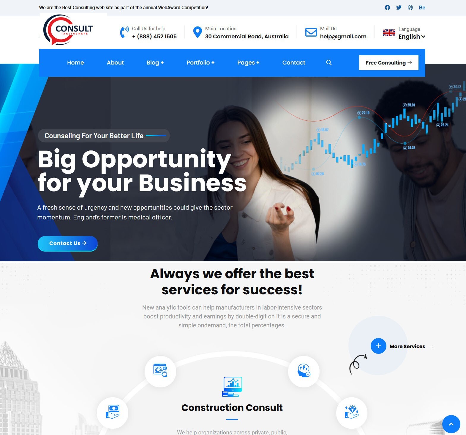 Business Finance Consulting Agency Website + Free Hosting