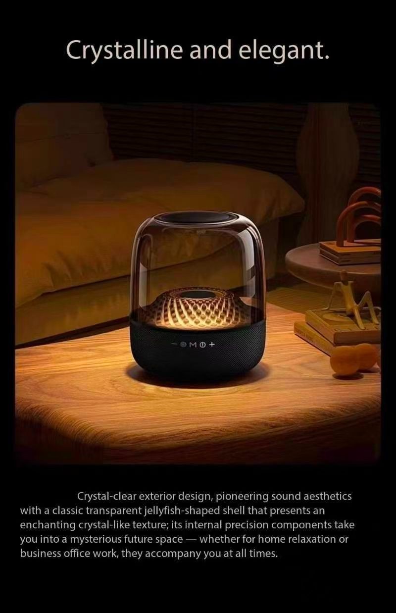 Jinyun LP90 Bluetooth Speaker Microphone Glass Audio Wireless