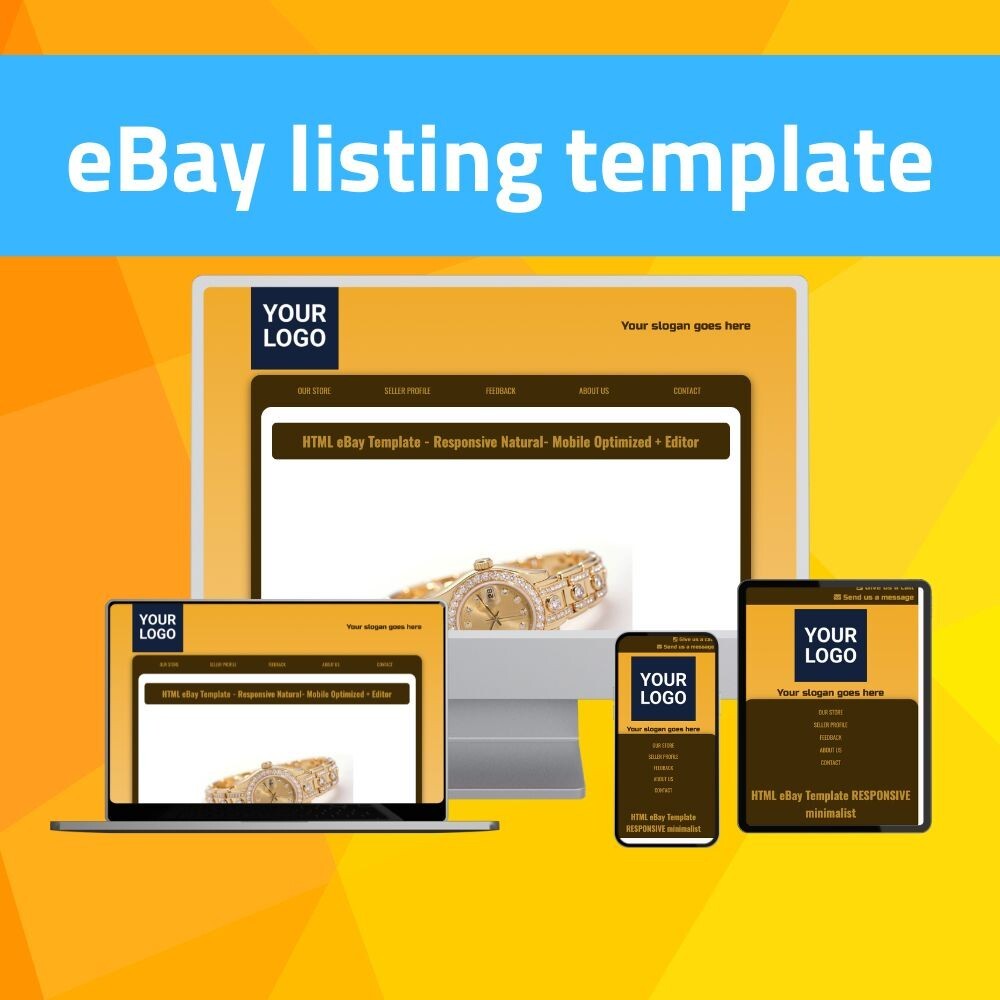 HTML eBay Template – Responsive Natural- Mobile Optimized + Editor