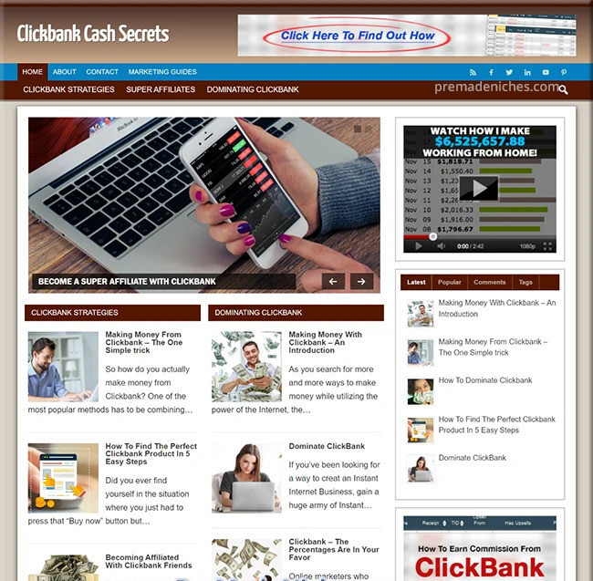 Clickbank Marketing – Established Profitable Turnkey WordPress Website for Sale