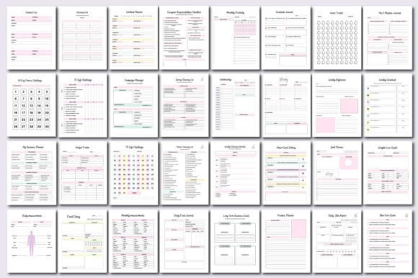 50 Editable Canva Planners Template
