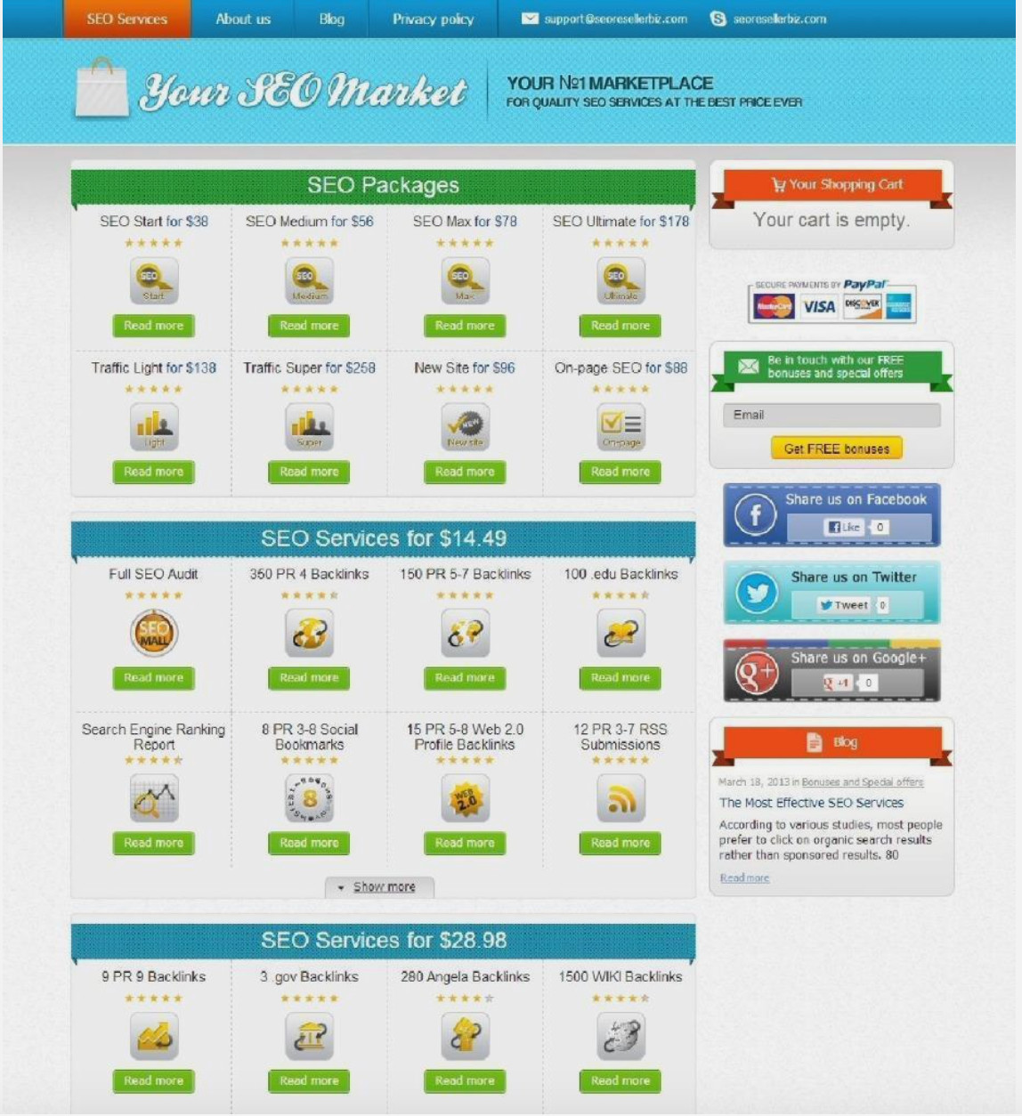 Turnkey SEO Re-seller Website includes 40+ Services