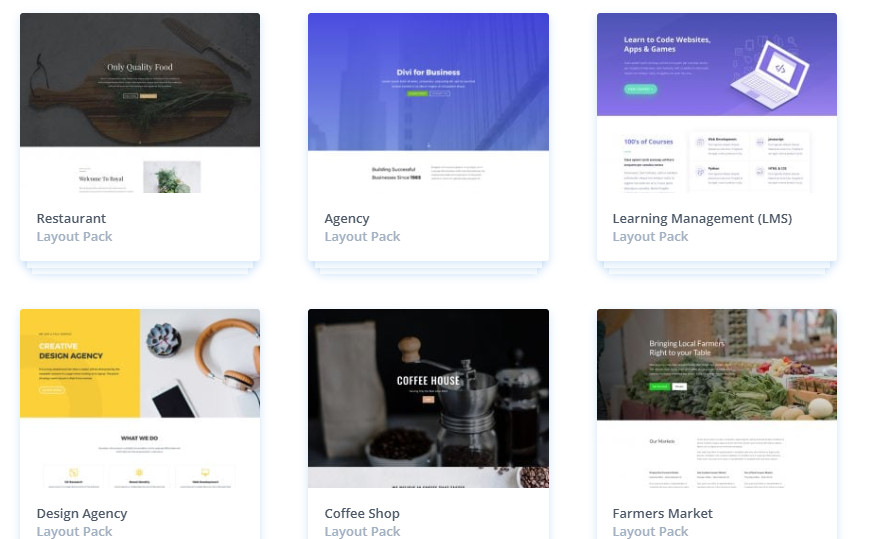 Huge Collection WordPress Divi Templates Themes Layouts Builder Elegant Extra