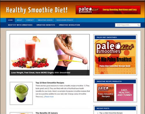 🥇 Turnkey Smoothies Niche Blog Website