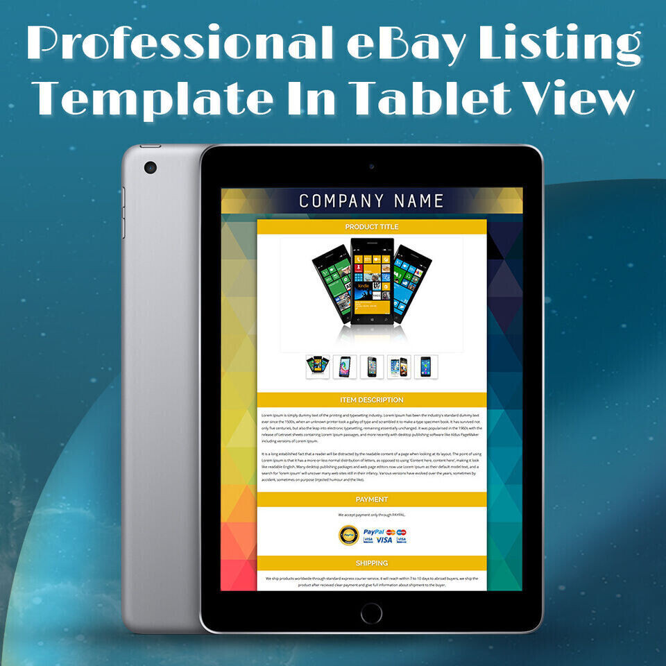 Ebay Template Listing Professional Auction design Responsive mobile HTML 2025