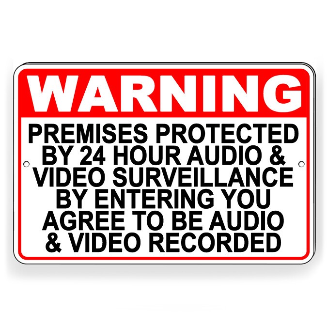 Protected By Recorded Audio & Video Surveillance Metal Sign warning S049