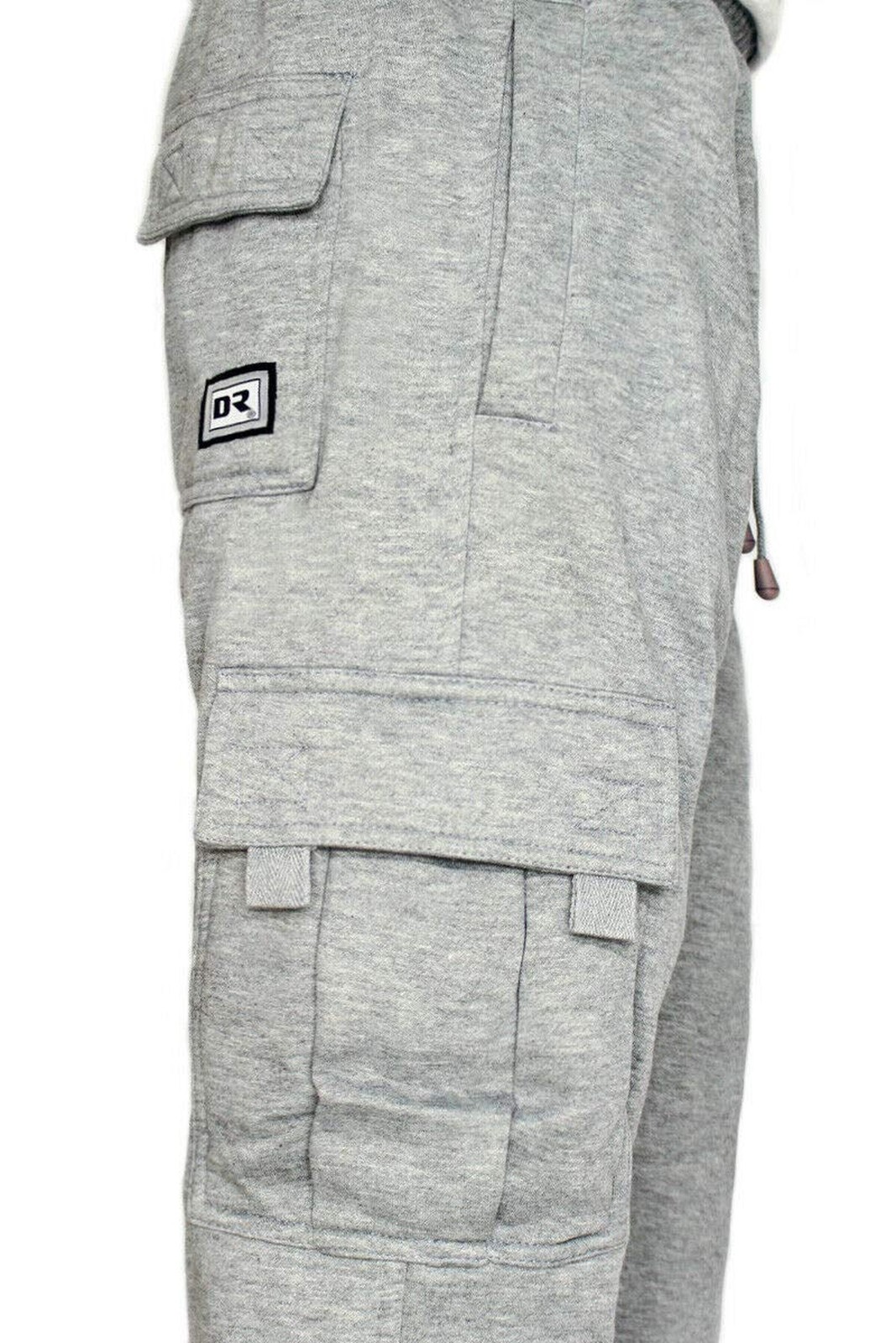 DREAM USA Men’s Heavyweight Fleece Cargo Sweatpants Large Grey