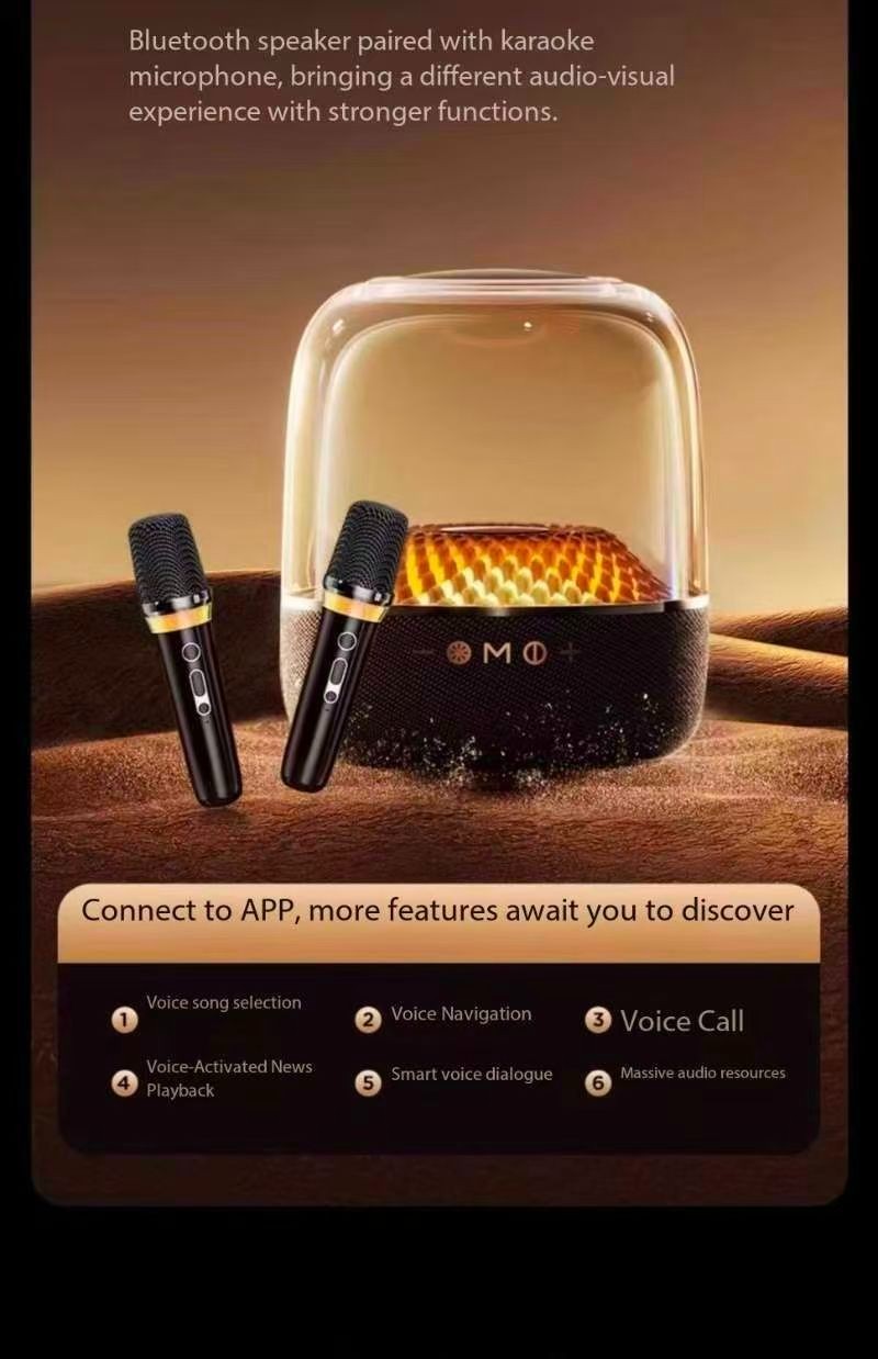 Jinyun LP90 Bluetooth Speaker Microphone Glass Audio Wireless