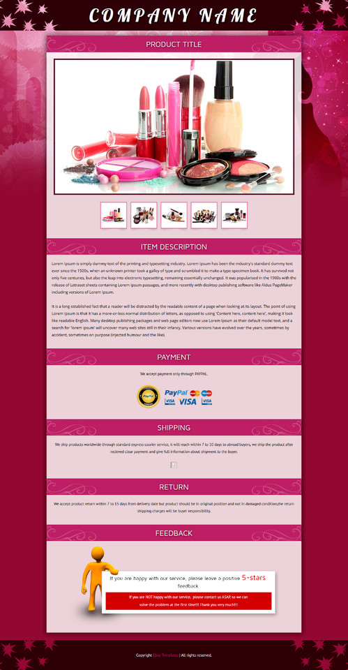 Template Ebay Listing Design Mobile Professional Responsive Auction 2019 Html