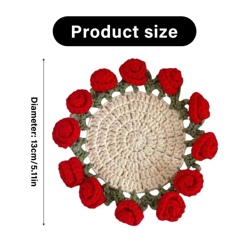 Rose Bouquet Crochet Coaster Kits DIY Coaster Crochet Starter Kits for Crafting