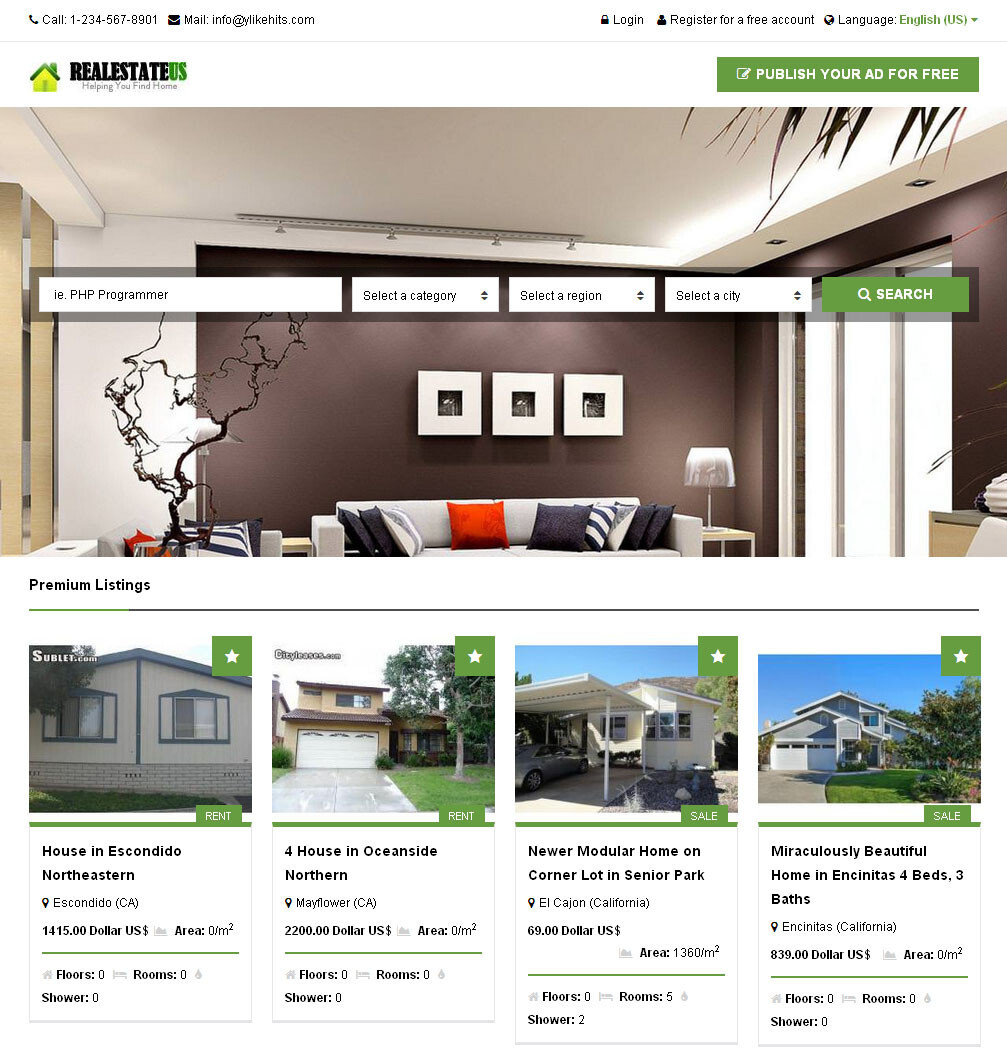 RealEstate Classified Ads Website – Free Install