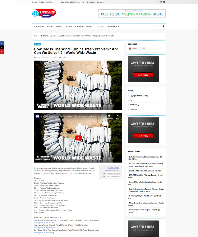 Fully Automated News Website