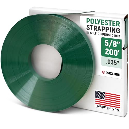 Paclord 5/8″ x 200′ PET Polyester Strapping Coil 1400lb Break Strength Green