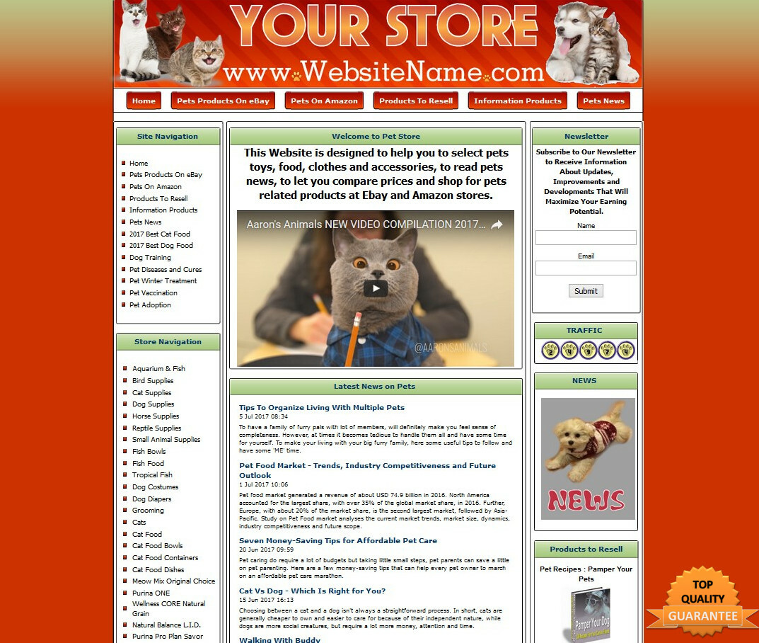 PET SUPPLIES STORE – eCommerce Business Website, eBay Amazon Google Affiliate