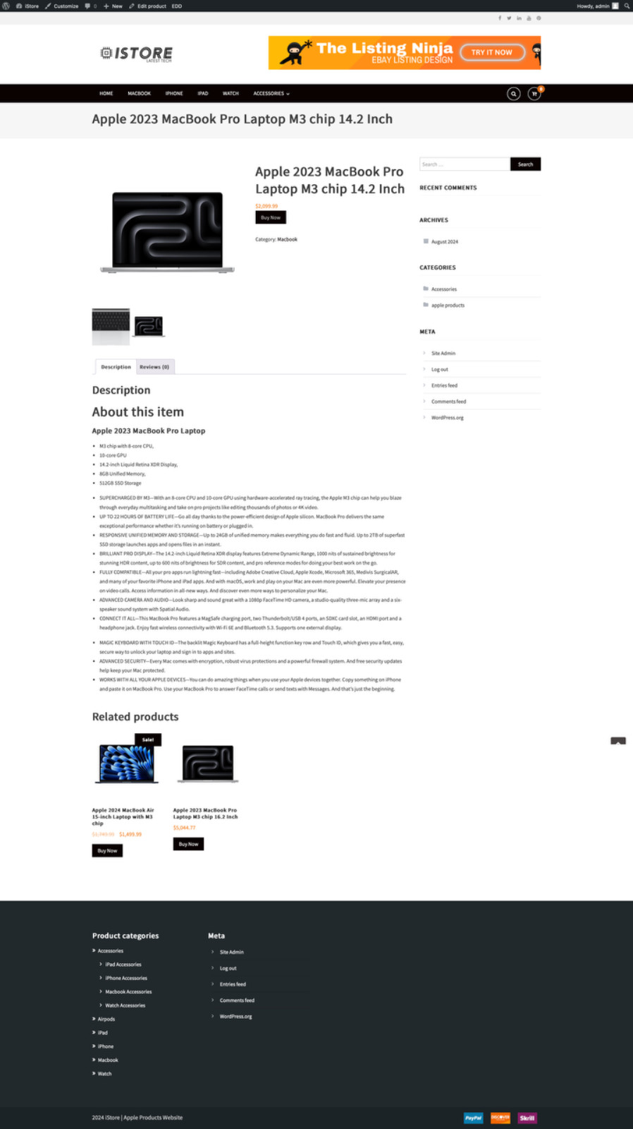🥇 Apple Products Amazon Affiliate Store Business Website MacBook, iPhone & iPad