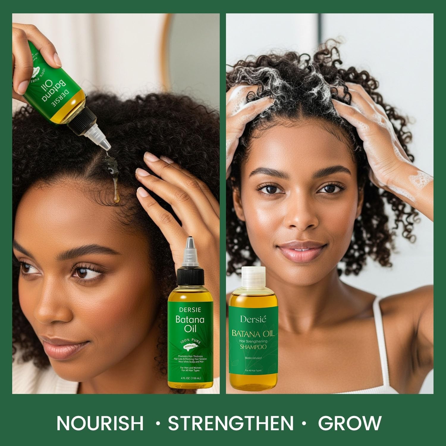 Dersie Batana Oil Hair Care Routine Set – Foundational Oil & Shampoo Steps