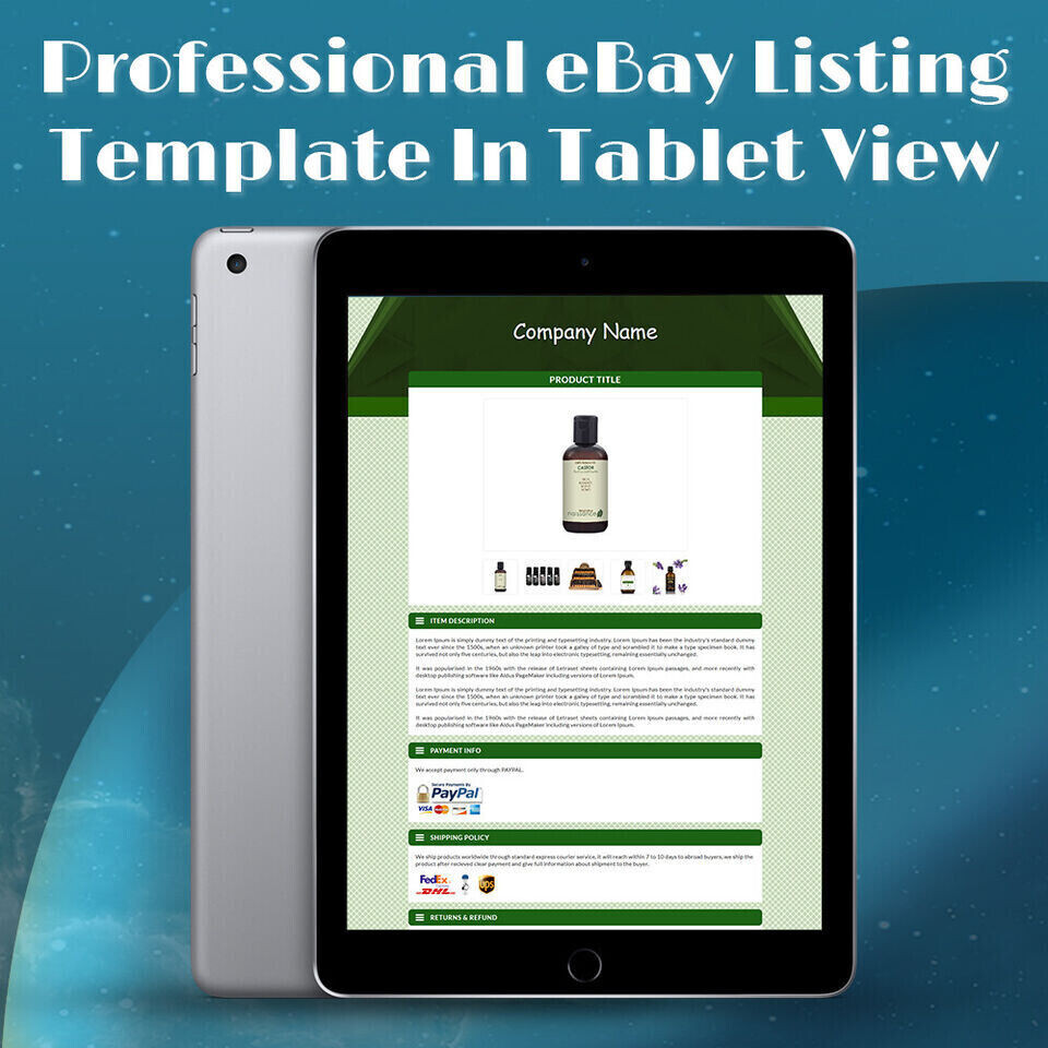 eBay Templates Mobile Responsive eBay Listing Auction Template 2019 Compatible