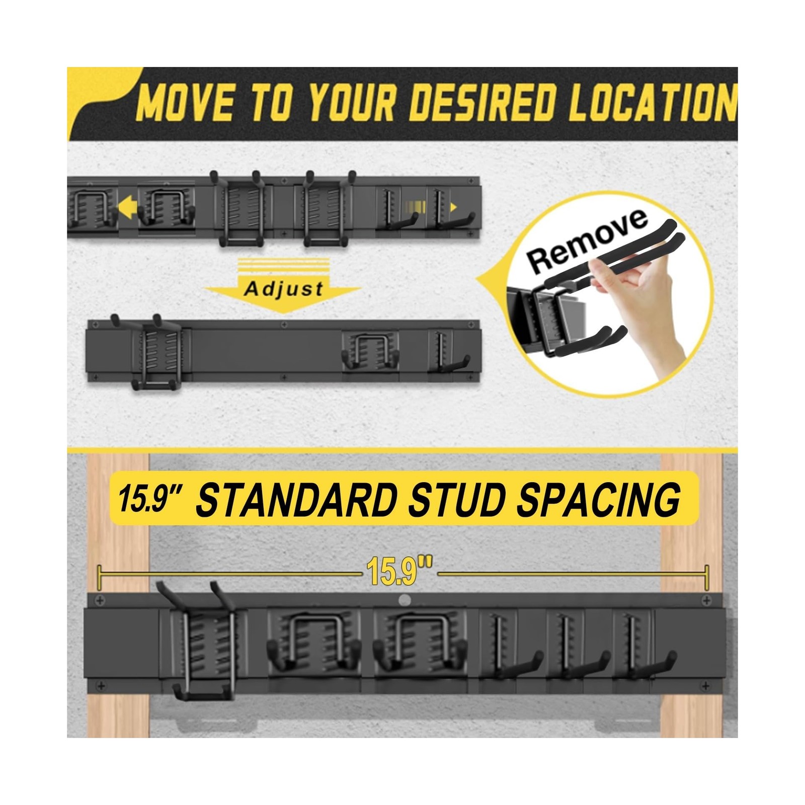 64” Garage Tool Organizer Wall Mount, 18 PCS Adjustable Garden… Fast USA SHIP