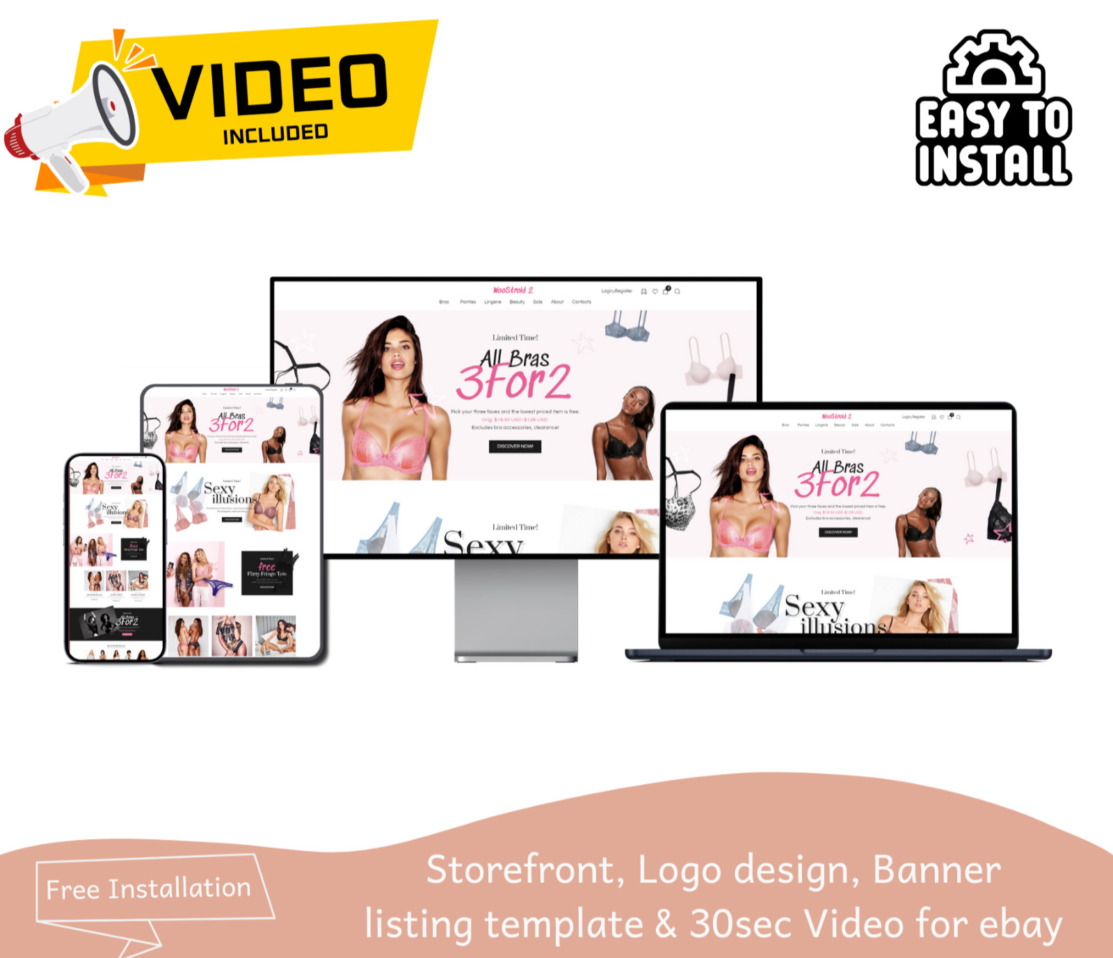 eBay Clothing Template, Store design package listing template, With LOGO DESIGN