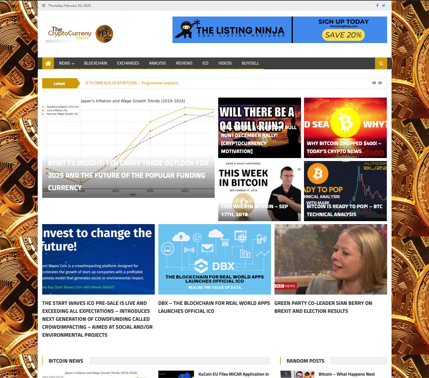 Automated WordPress BTC Crypto News Website-Turnkey Profitable Site