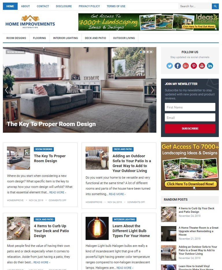 DFY HOME IMPROVEMENT WORDPRESS THEME+FREE SETUP PRE-DESIGNED BANNERS AND ADS