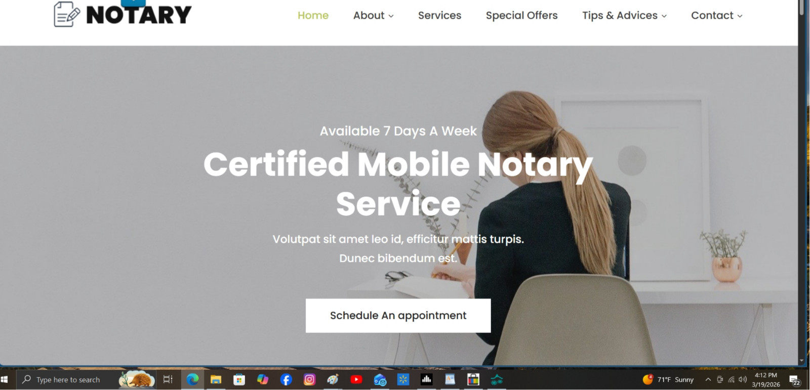 NOTARY – Website for sale (For the self-employed)