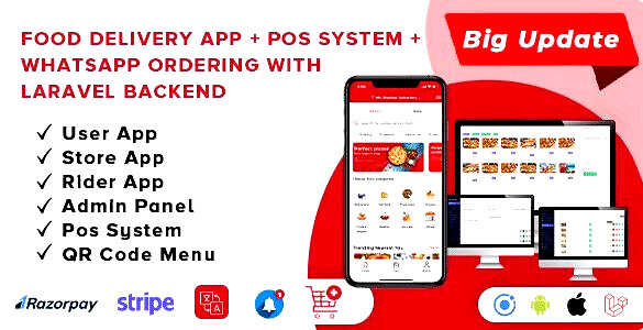 Food Delivery App + POS System + WhatsApp Ordering – Complete SaaS Solution (ion