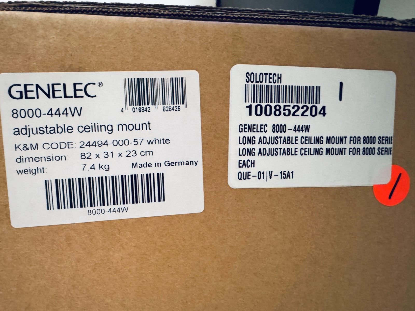 GENELEC 8000-444W Adjustable Ceiling Mount White Speaker Mount – New Sealed