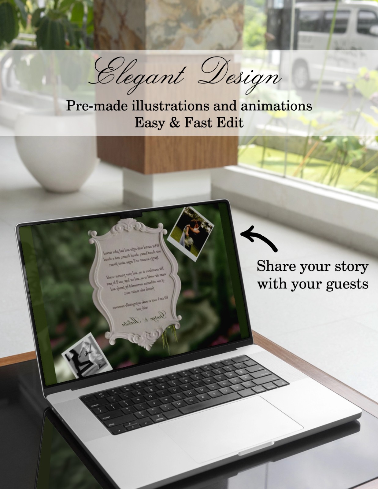 Wedding Website template | Rsvp invite | custom wedding site editable in canva