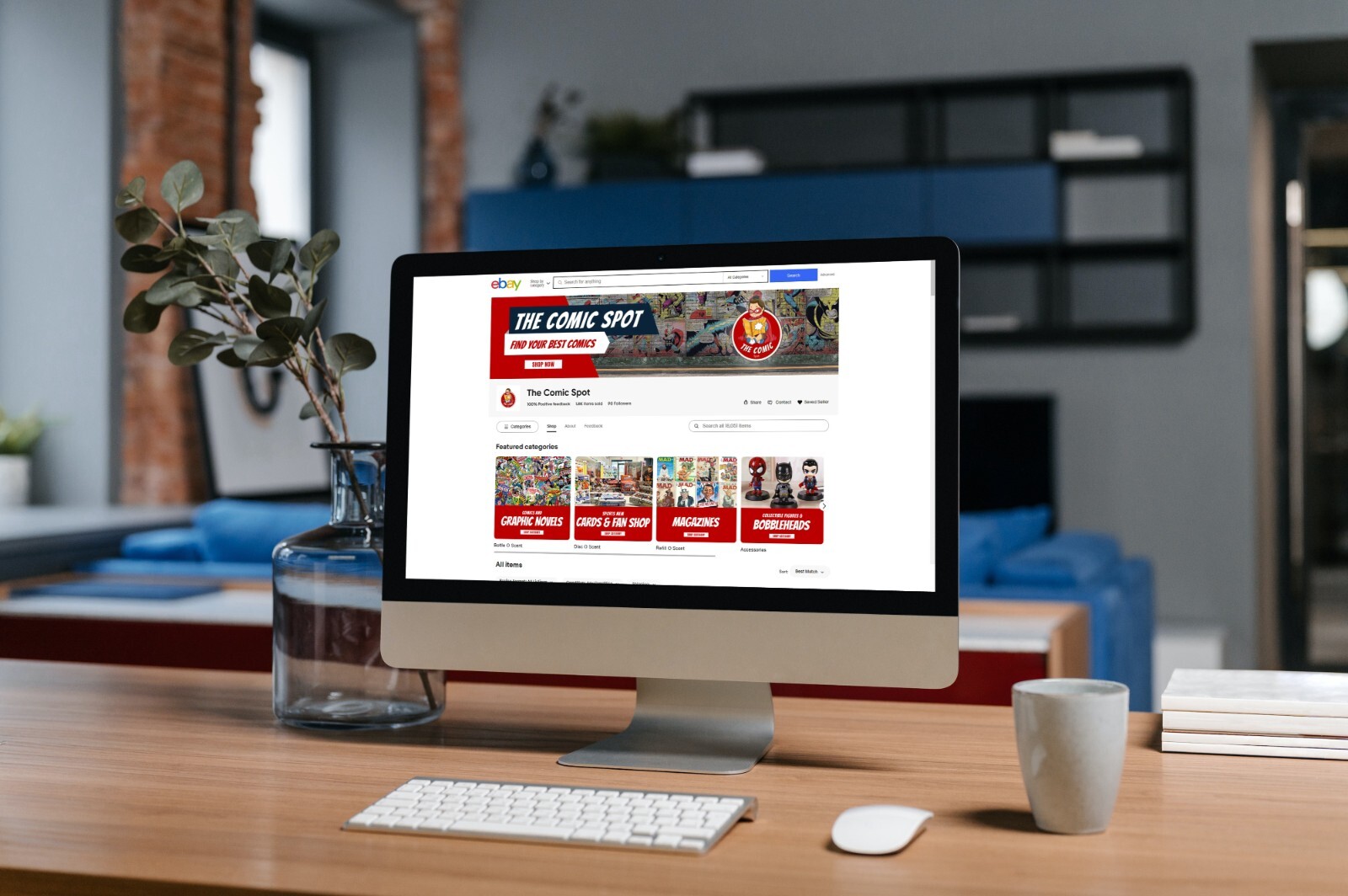 Minimal ebay store template, free logo design and 60 sec video ad for ebay store
