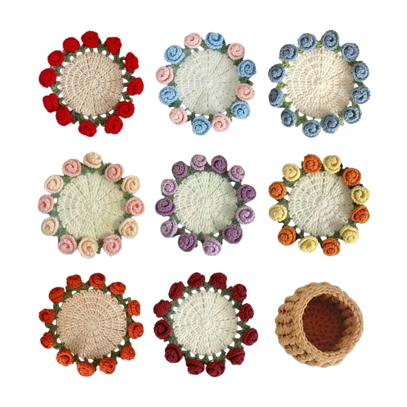 Rose Bouquet Crochet Coaster Kits Flower Coaster Crochet Kits Home Decoration