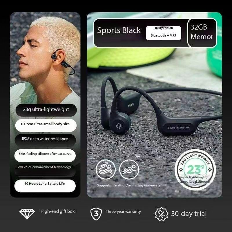 SHEYIN X7Air Bone Conduction Bluetooth Headphones with Ultra Long Battery Life