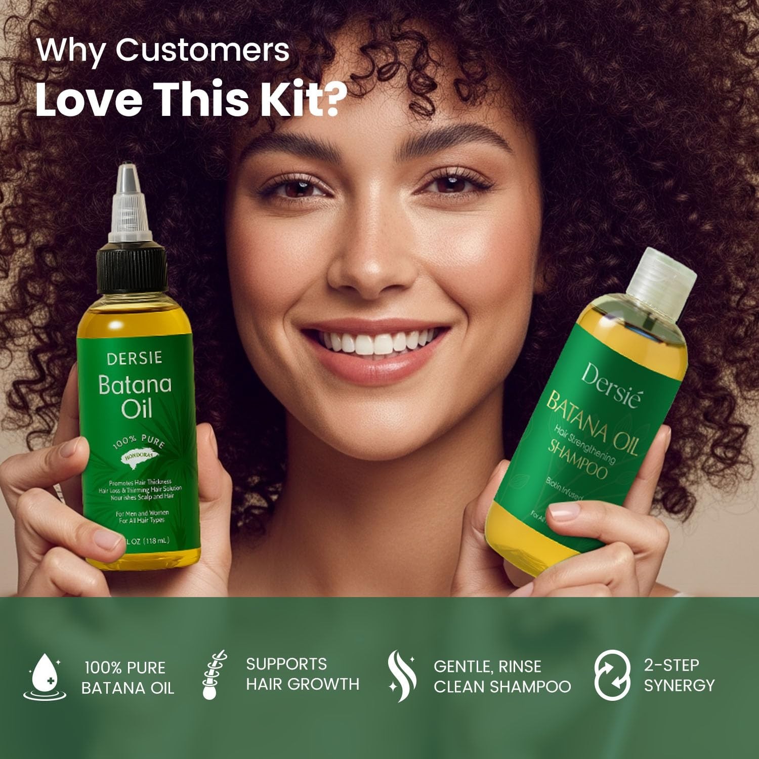 Dersie Batana Oil Hair Care Routine Set – Foundational Oil & Shampoo Steps