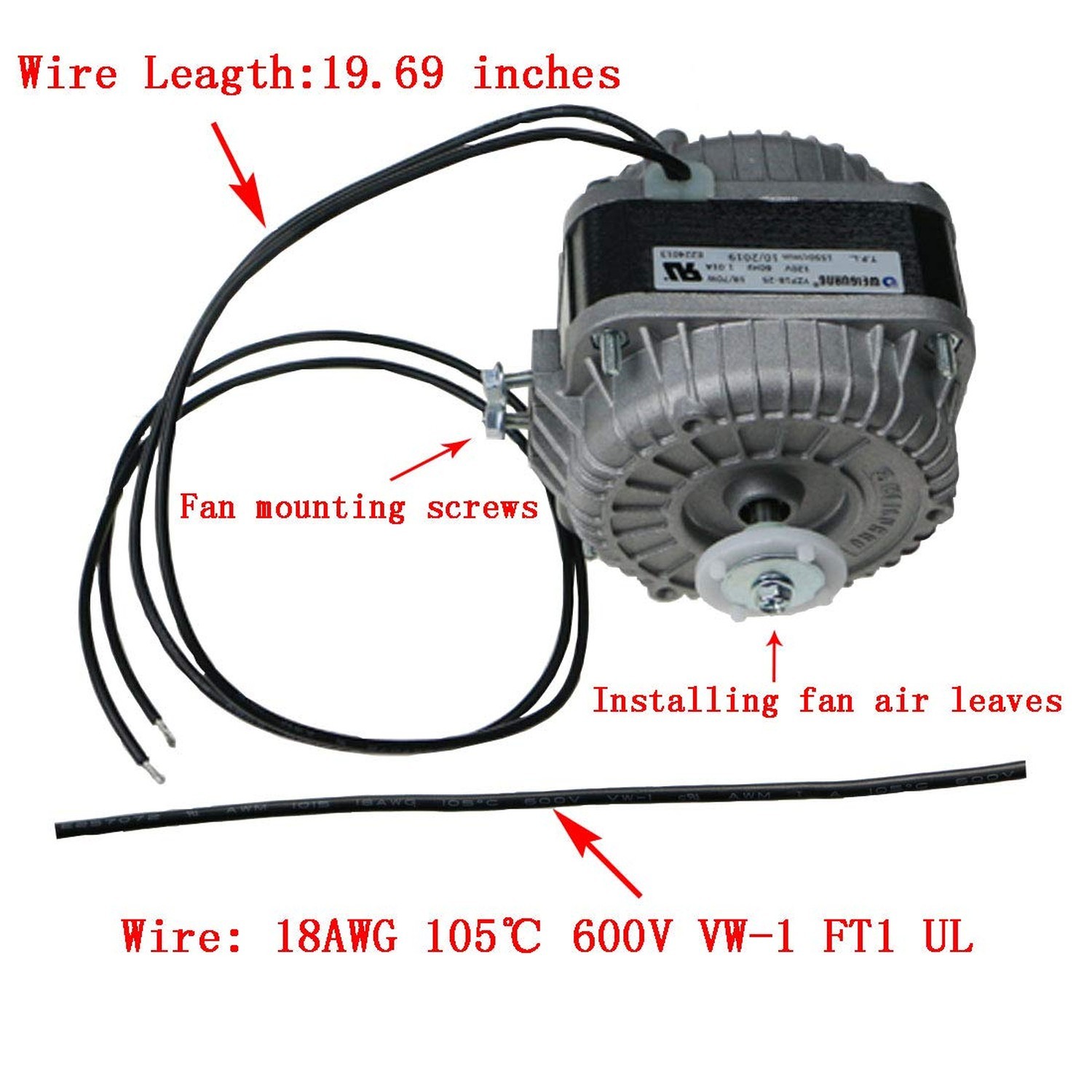 YZF18-25 Electric Fan Shaded Pole Motor 120V 60Hz 1.01A 18W AC Fan Motor for …