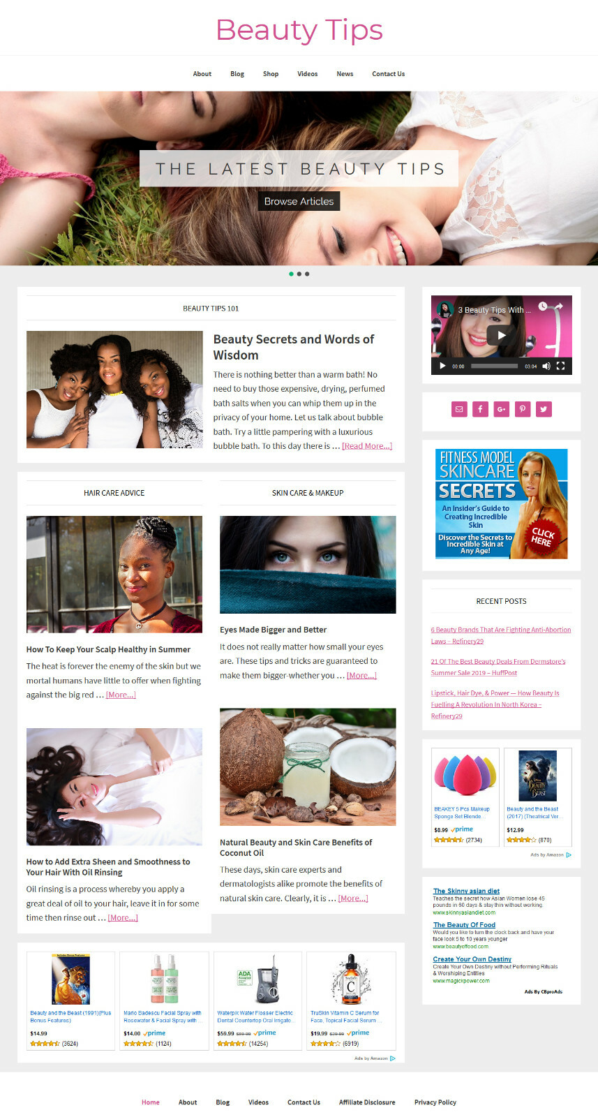 Stunning * BEAUTY TIPS * blog niche website business for sale AUTO UPDATING!