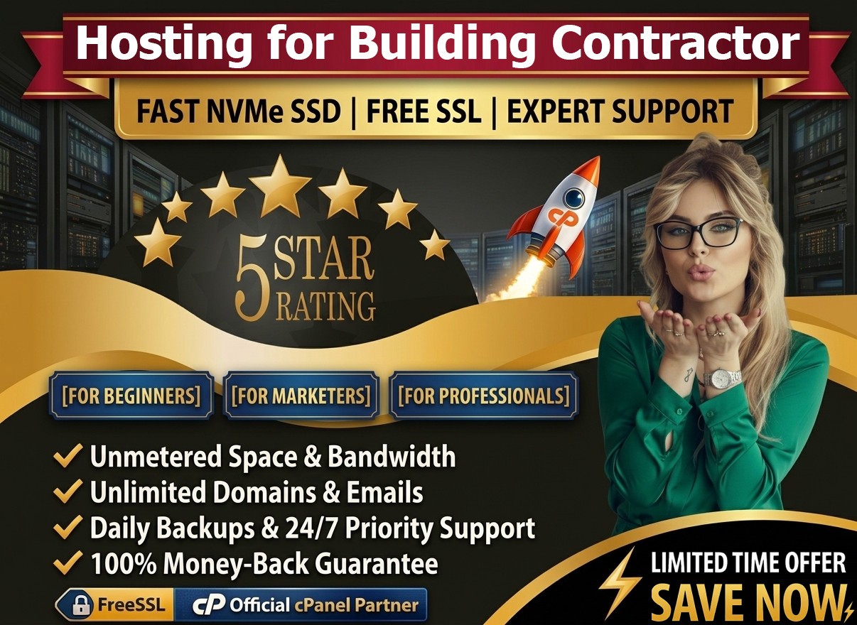 Hosting for Building Contractor – 🏗️ SSD + SSL + Emails + Support – $14.99/Year