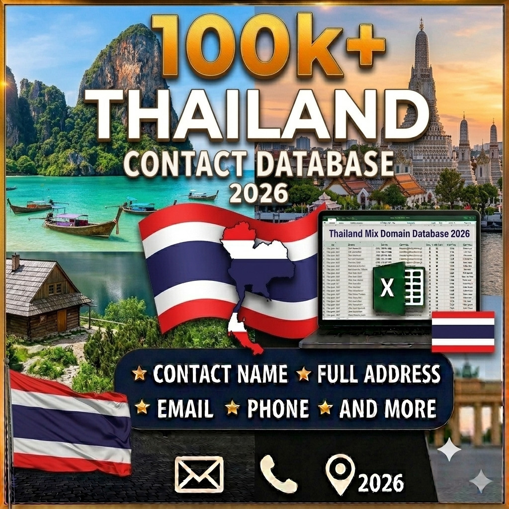 100k THAILAND Email Database list 2026 | Contact Leads (Excel file)