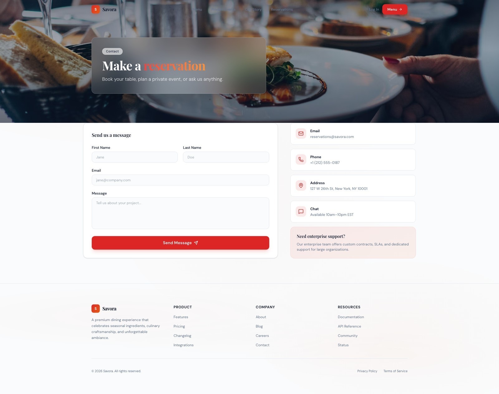 Premium SEO Custom Website Design & Development – food, cafe service Website