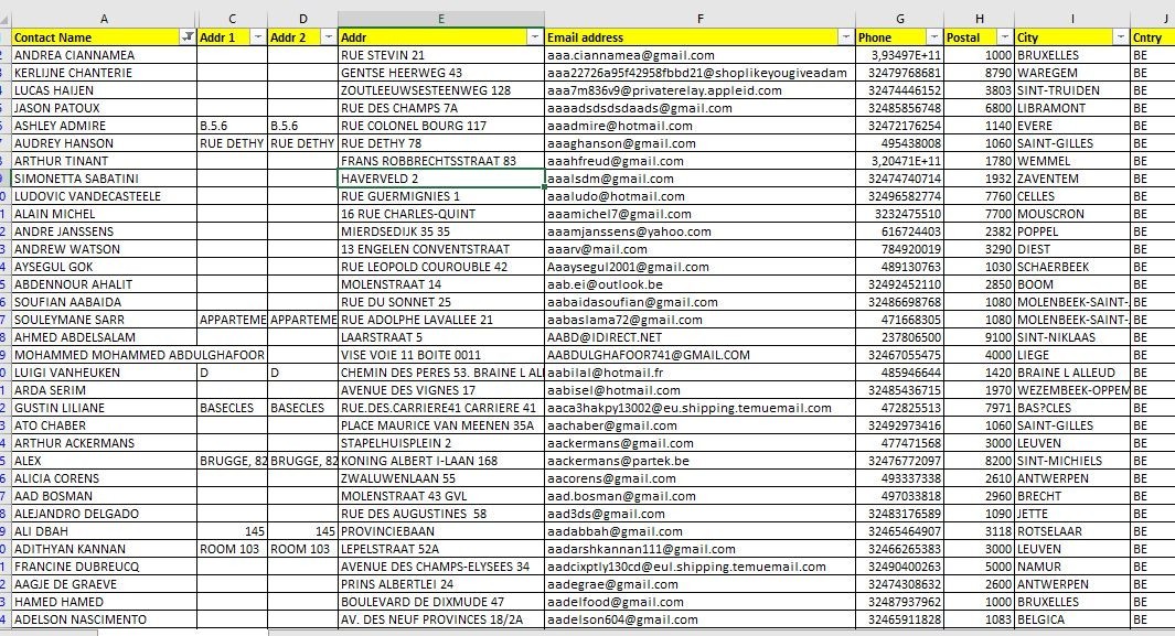 500K BELGIUM Customers Email database list B2C Contacts leads | Excel file 2026
