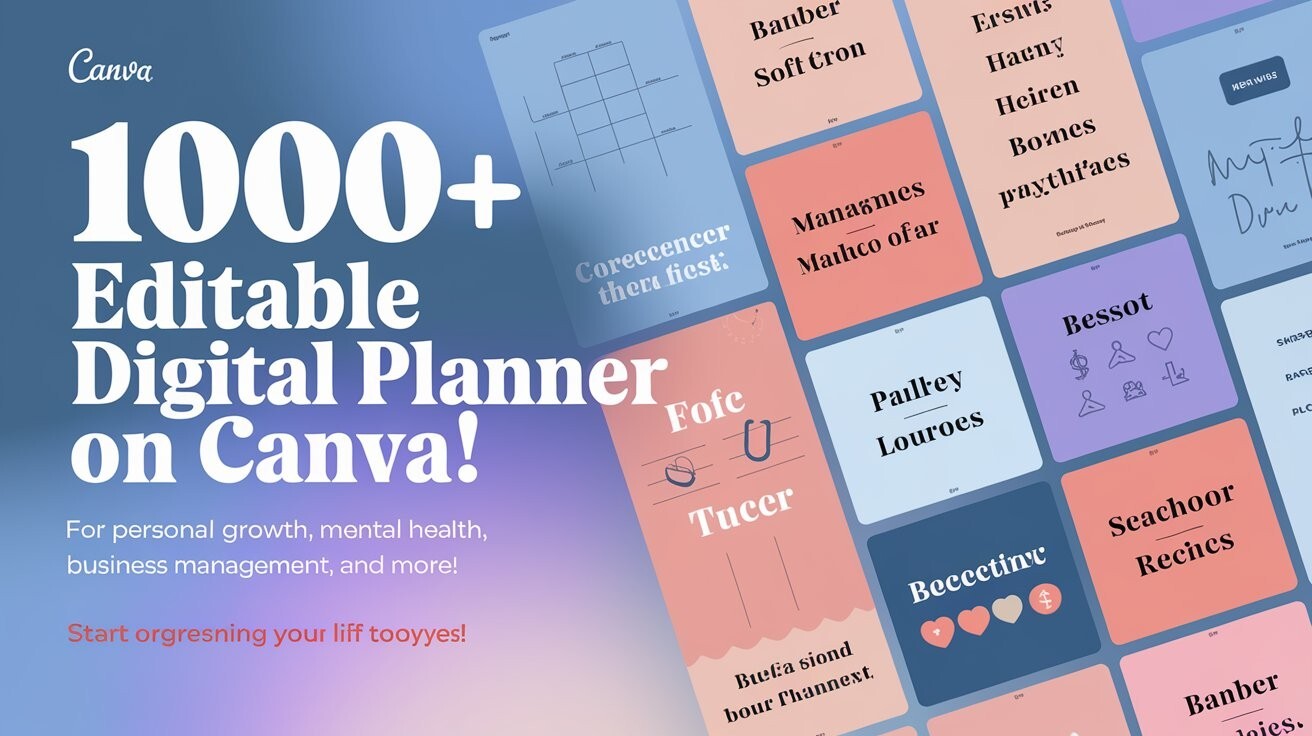 1000+ Editable Digital Planner Templates on Canva for Personal Growth