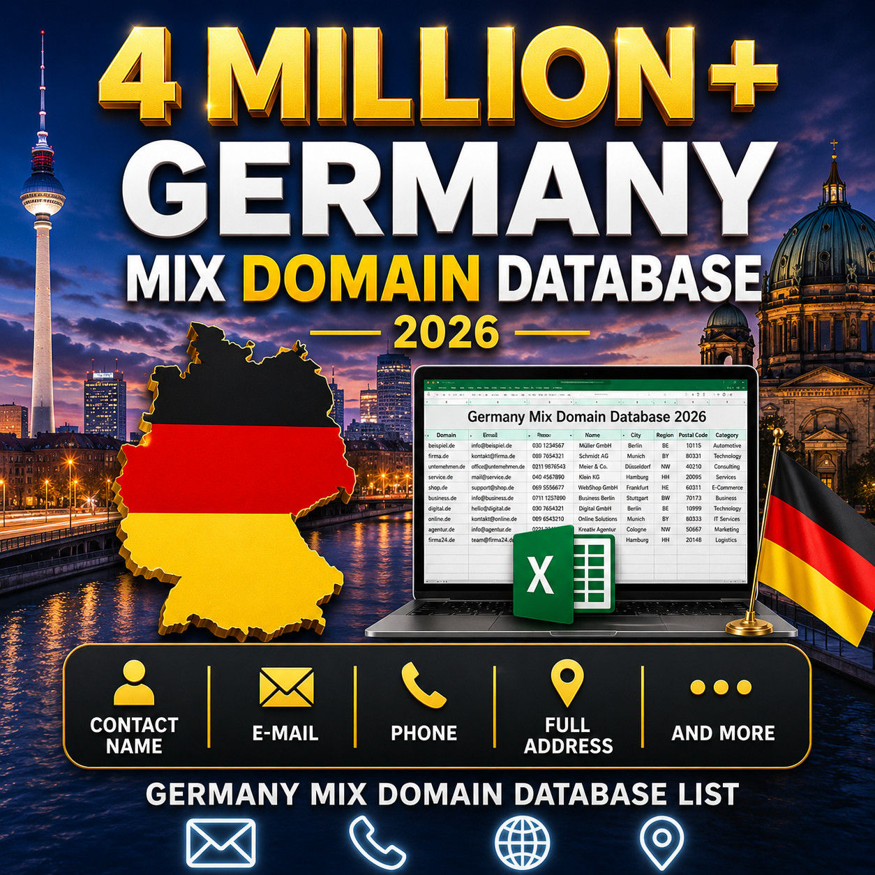 4 M GERMANY Busines & Customers Email Database – B2C & B2B Contact leads 2026