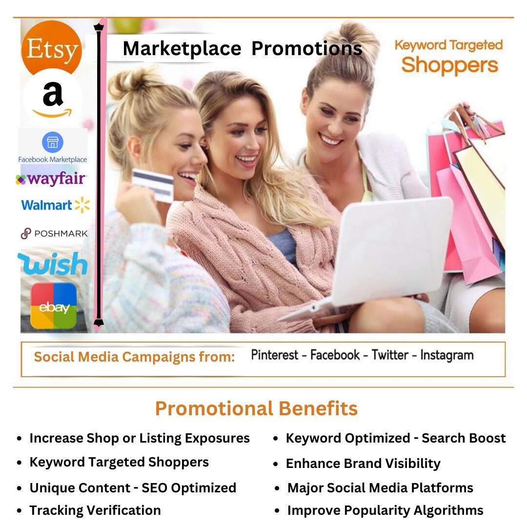 Marketplace Shop 7 Day Promotion | Etsy | eBay | Amazon | Wayfair | Walmart