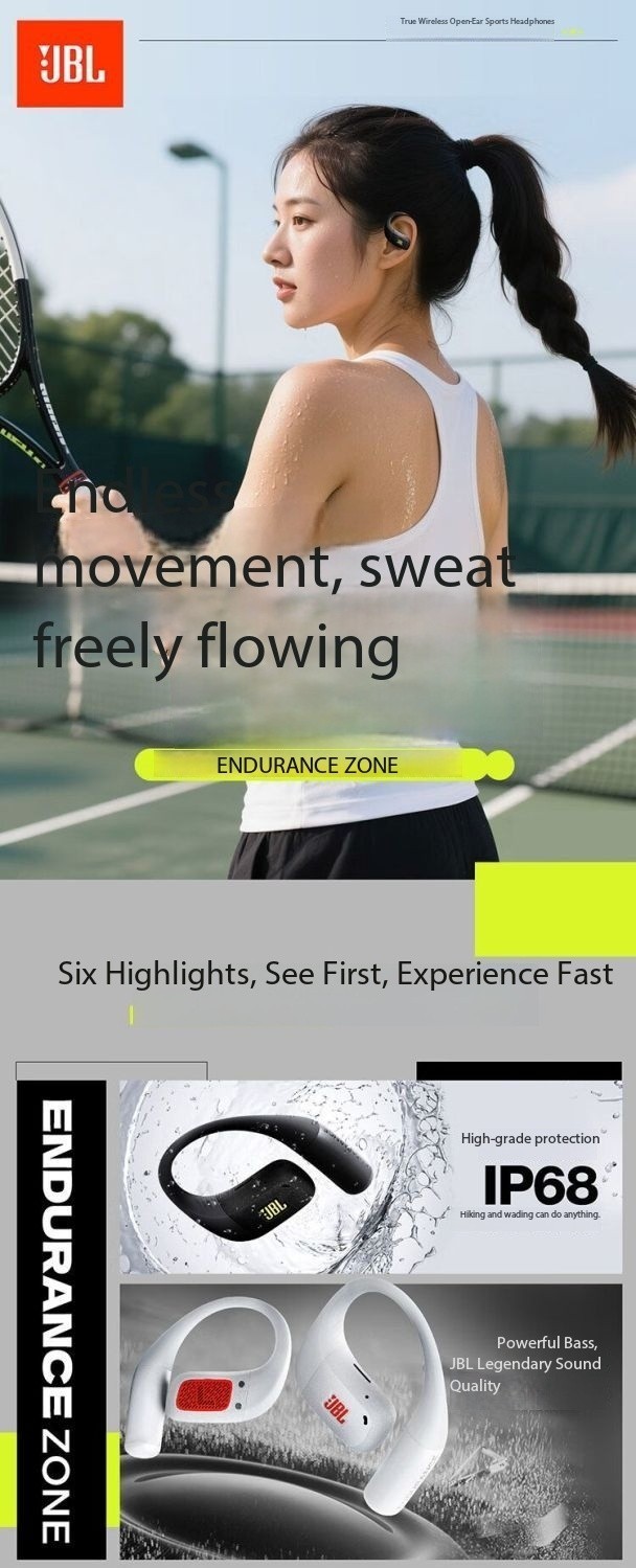 JBL ZONE Active Circle True Wireless Open-Ear Sports Earbuds with Ear Hook