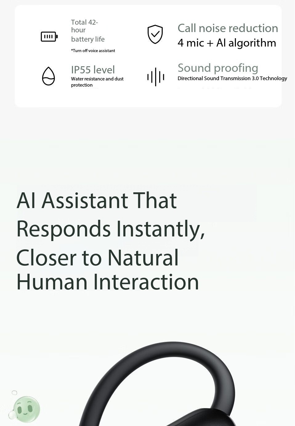 Shengkuo Feiyue Line Plus Bluetooth Earphones AI Translation Suitable for Apple