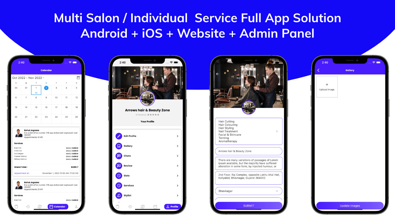 Multi Salon Booking Appointment Flutter App | Android + iOS | Laravel Backend